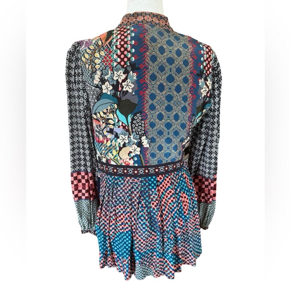 Anthropologie Bhanuni by Jyoti Onyx Top Vibrant Pattern‎ Geo Exotic- Medium - Picture 3 of 9